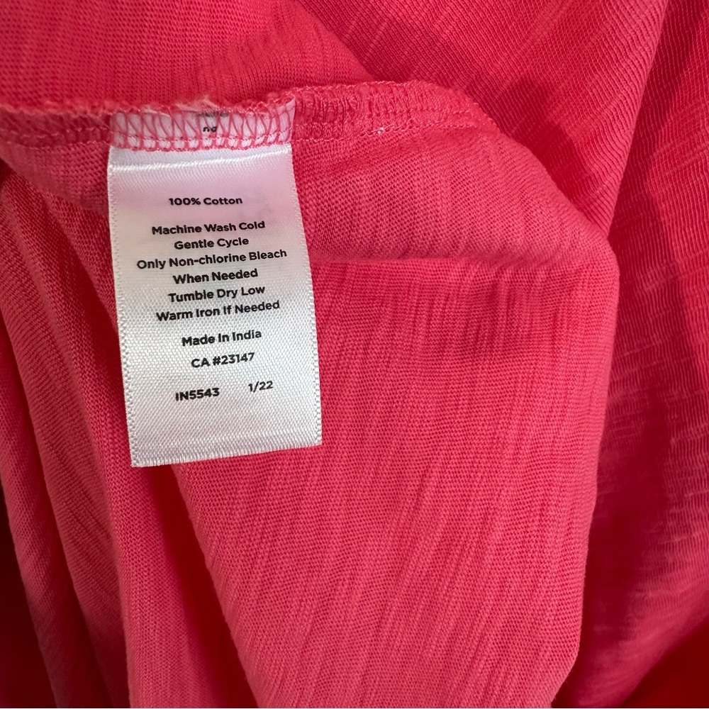 Talbots Plus Size Petite 1XP Pink Midi Dress Faux Wrap Tie 100% Cotton NWT - Picture 5 of 9